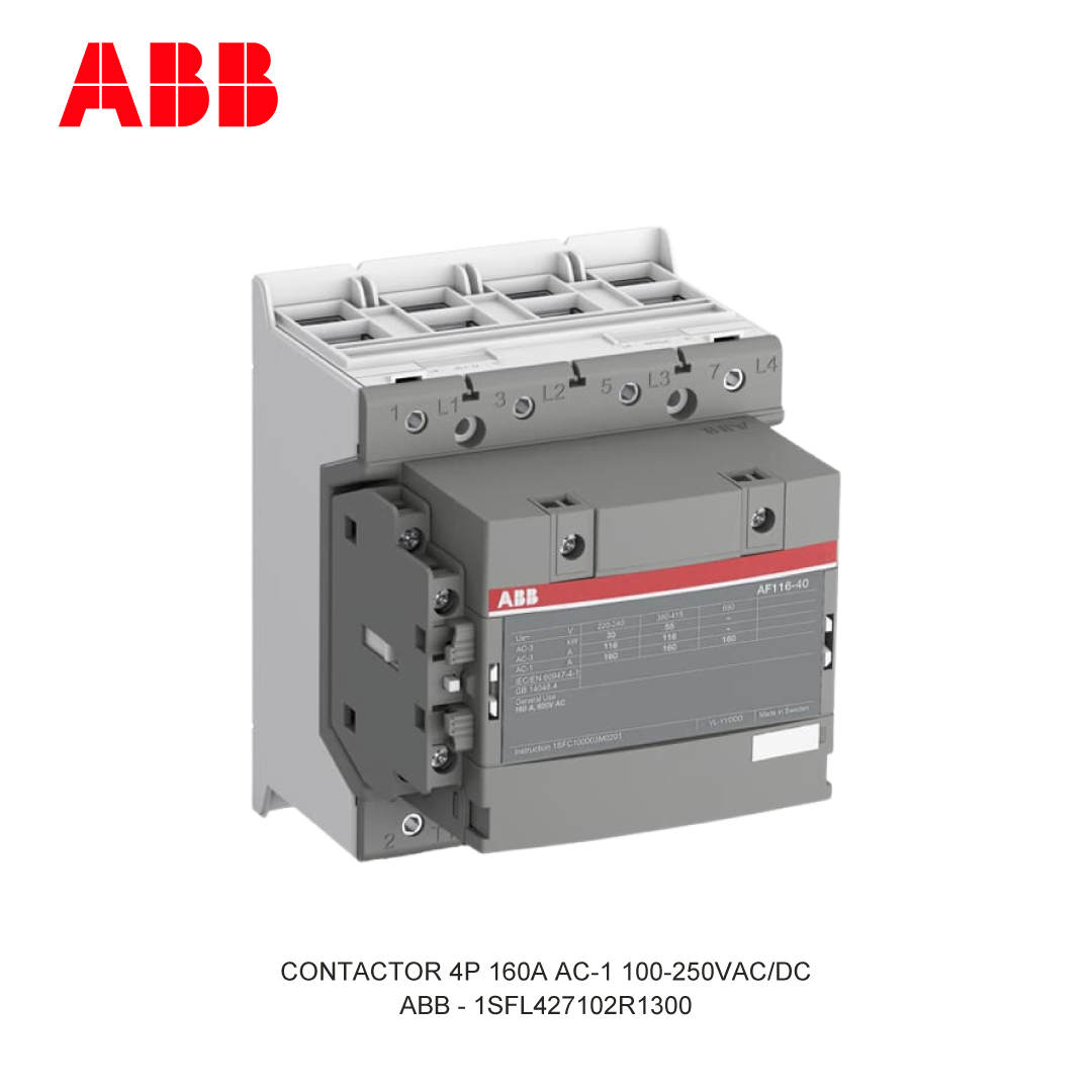 CONTACTOR 4P 160A AC-1 100-250V AC/DC