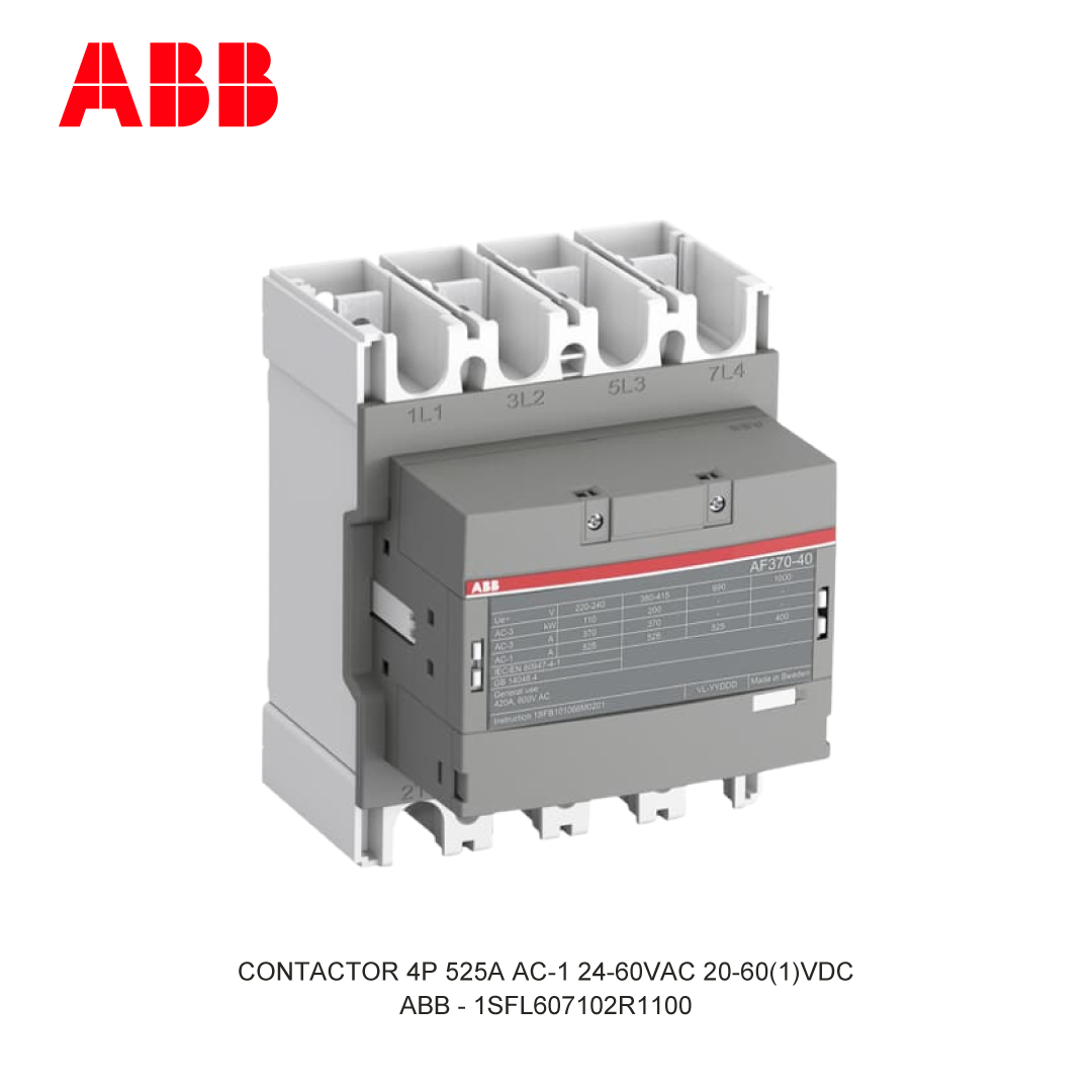 CONTACTOR 4P 525A AC-1 24-60VAC 20-60(1)VDC
