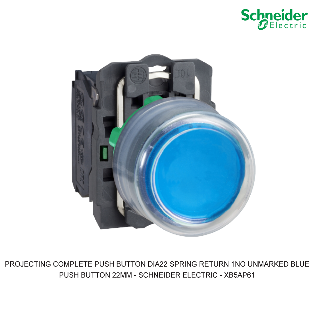 PROJECTING COMPLETE PUSH BUTTON DIA22 SPRING RETURN 1NO UNMARKED BLUE