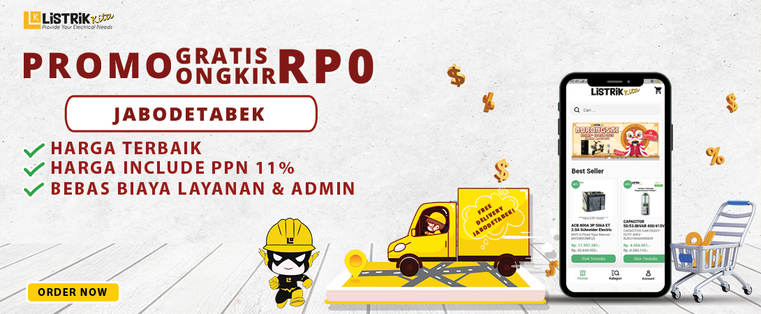 HEMAT WAKTU & BIAYA DENGAN PENGIRIMAN GRATIS SEJABODETABEK MELALUI KURIR LISTRIKKITA