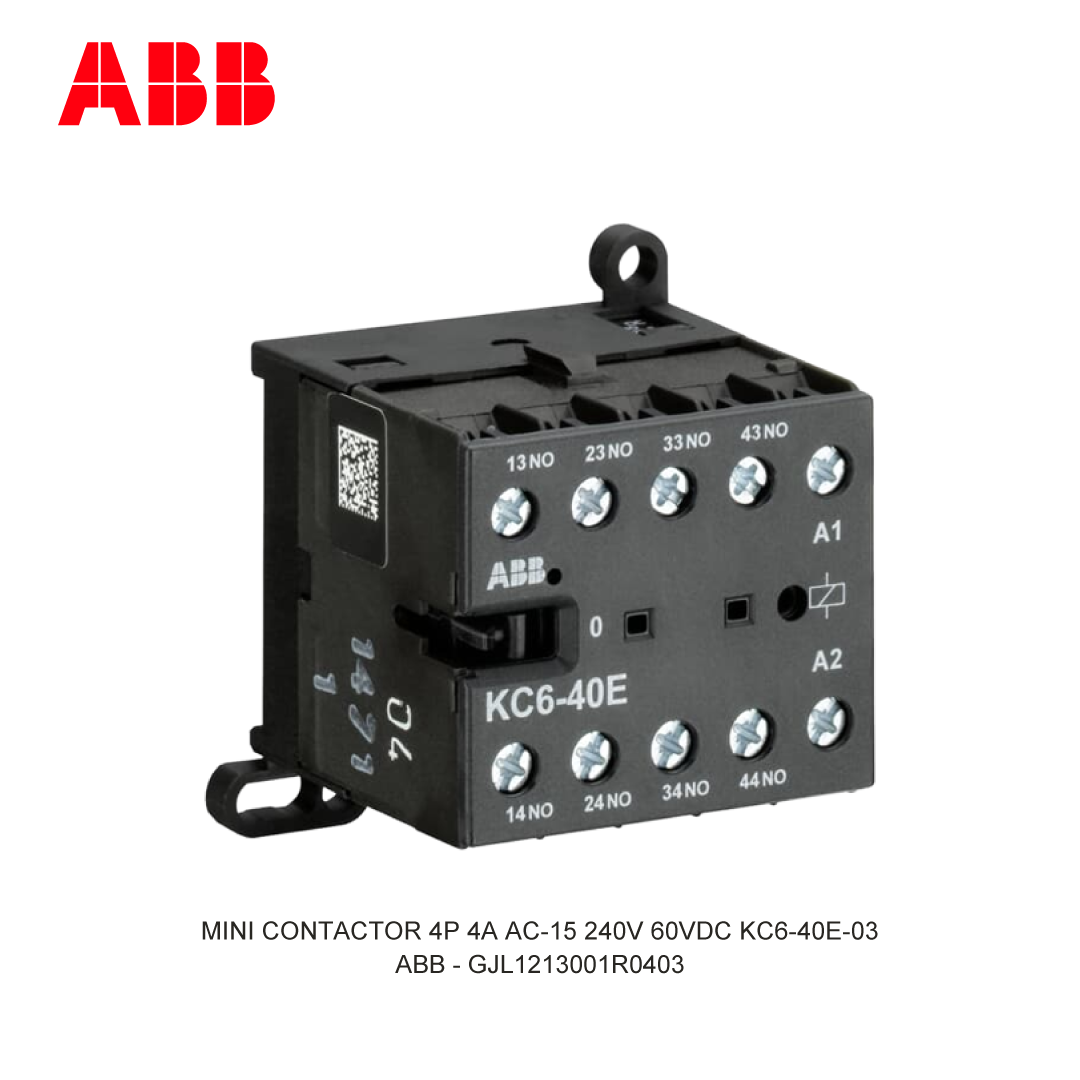 MINI CONTACTOR 4P 4A AC-15 240V 60VDC KC6-40E-03