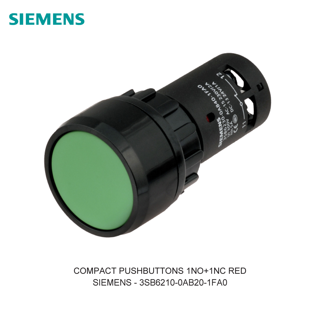 COMPACT PUSHBUTTONS 1NO+1NC RED