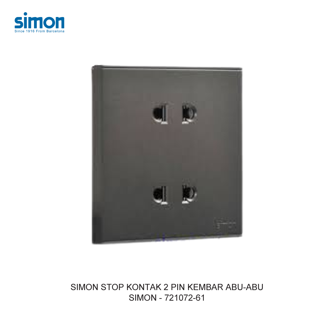 SIMON E6 TWIN 2 PIN SOCKET GREY