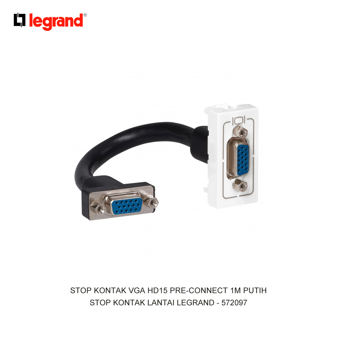 VGA HD15 SOCKET PRE-CONNECT 1M WHITE