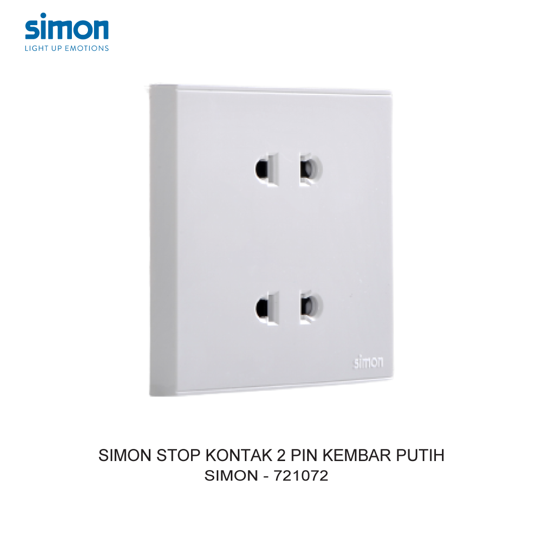 SIMON E6 TWIN 2 PIN SOCKET WHITE