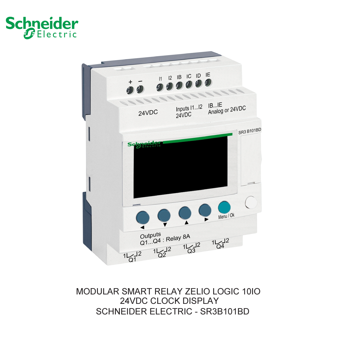 MODULAR SMART RELAY ZELIO LOGIC 10IO 24VDC CLOCK DISPLAY