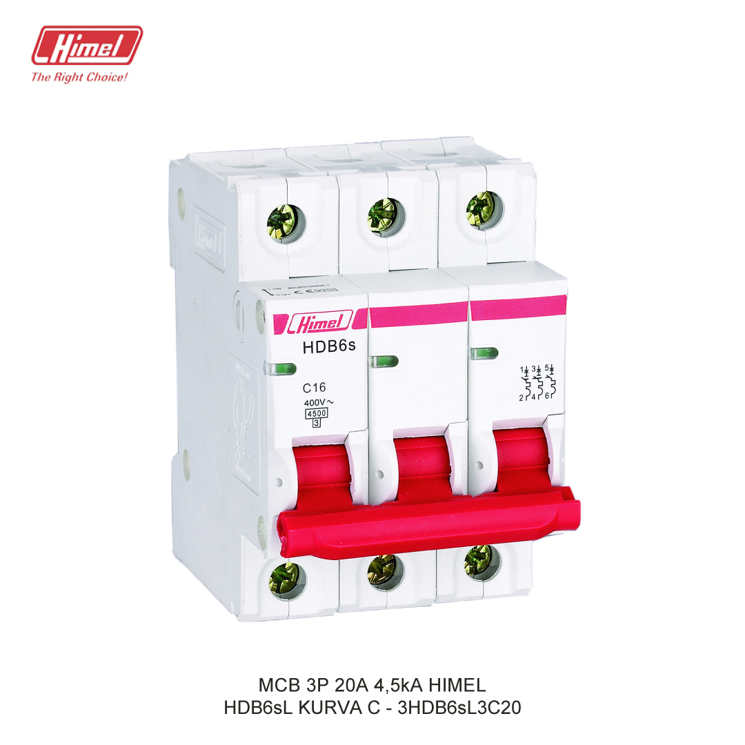 MCB HIMEL HDB6sL C 3P 20A 4,5kA