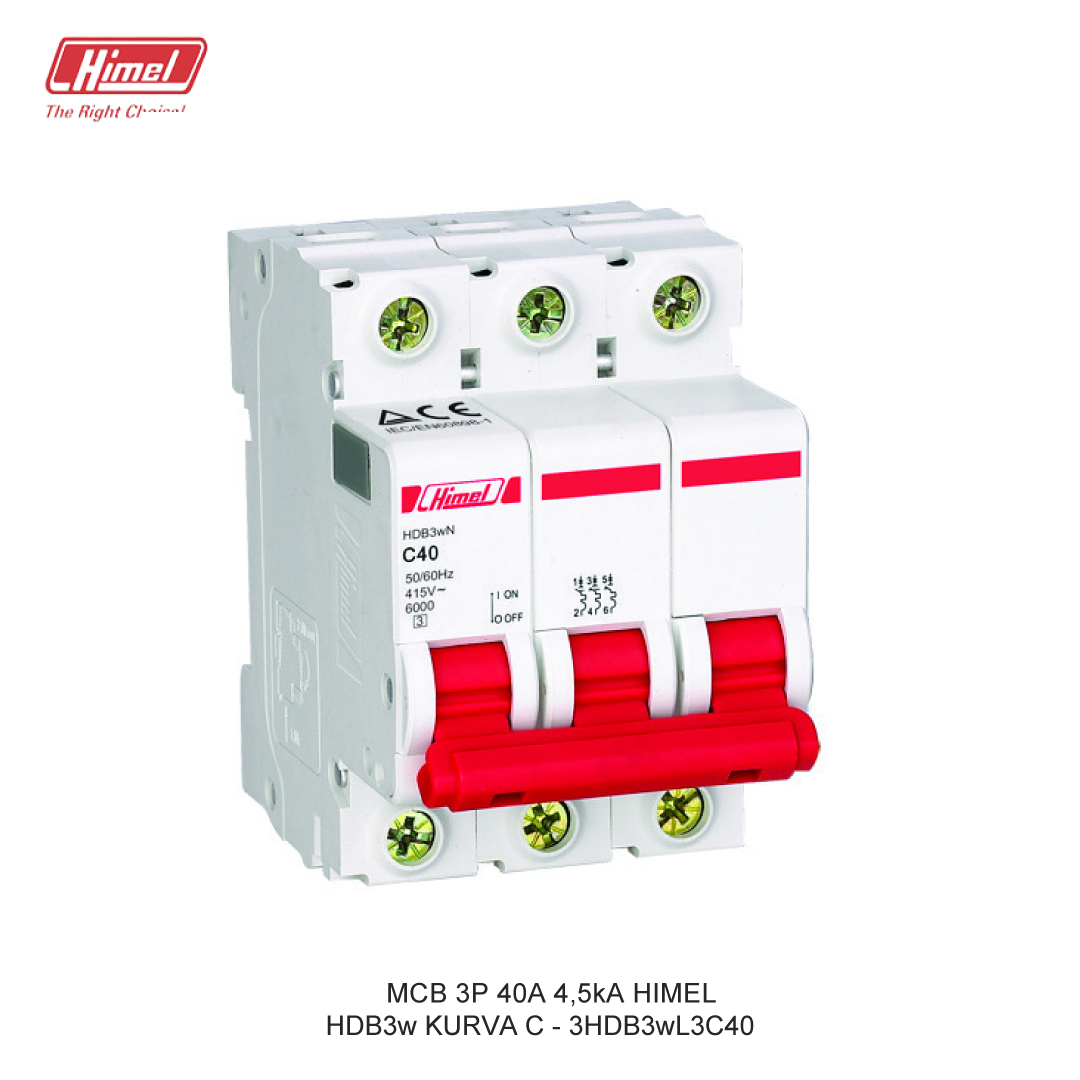 MCB HIMEL HDB3w C 3P 40A 4,5kA
