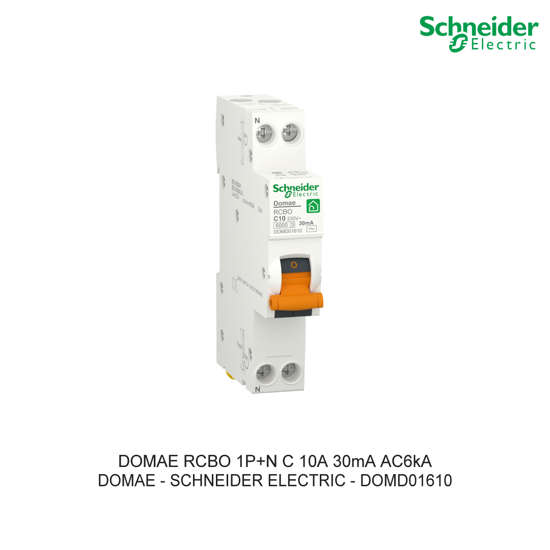 DOMAE SLIM RCBO 1P+N C 10A 30mA AC 6kA