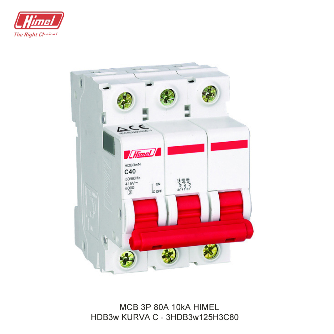 MCB HIMEL HDB3w-125 C 3P 80A 10kA