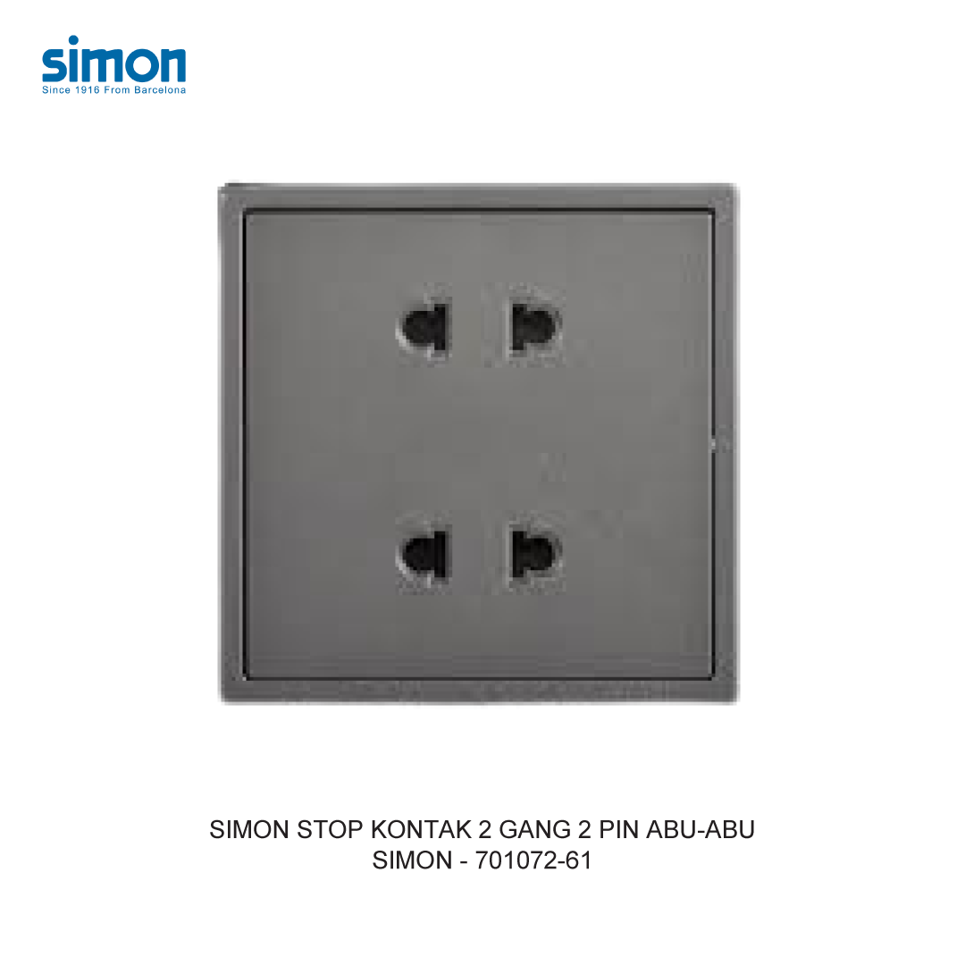 SIMON 2 GANG 2 PIN SOCKET MODULE GREY