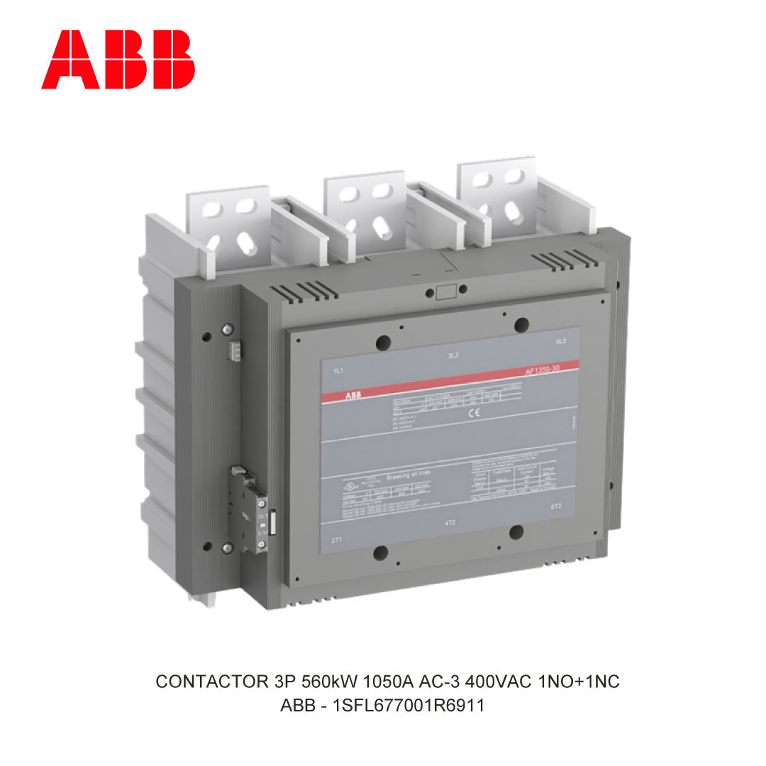 CONTACTOR 3P 560kW 1050A AC-3 48-130V AC/DC 400V COIL 1NO+1NC