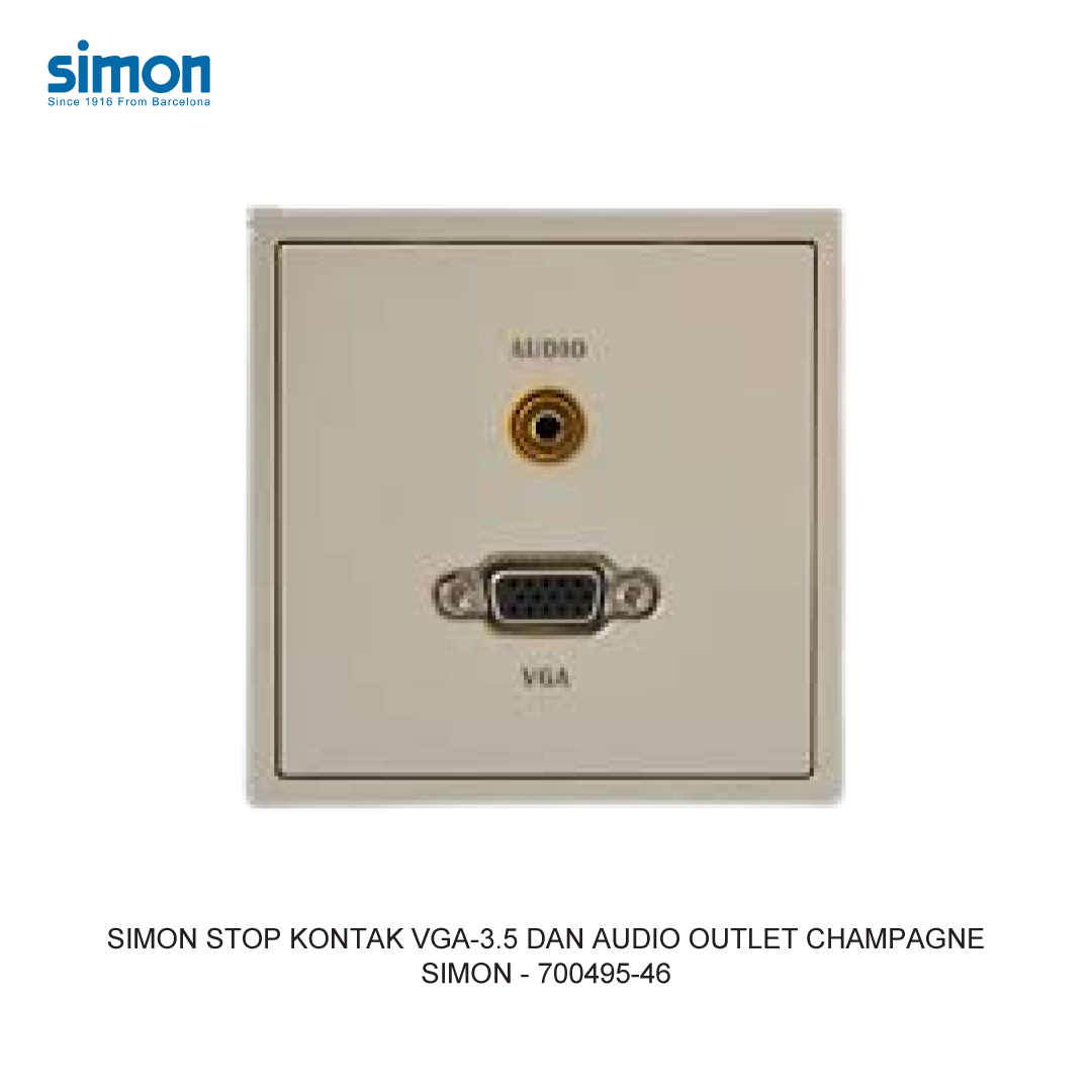 SIMON i7 VGA-3.5 AND AUDIO OUTLET MODULE CHAMPAGNE