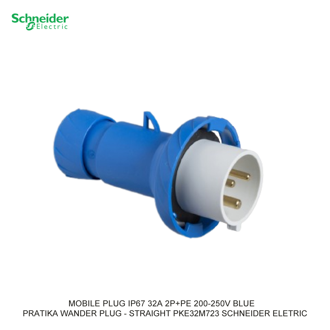 MOBILE PLUG IP67 16A 2P+PE 200-250V BIRU