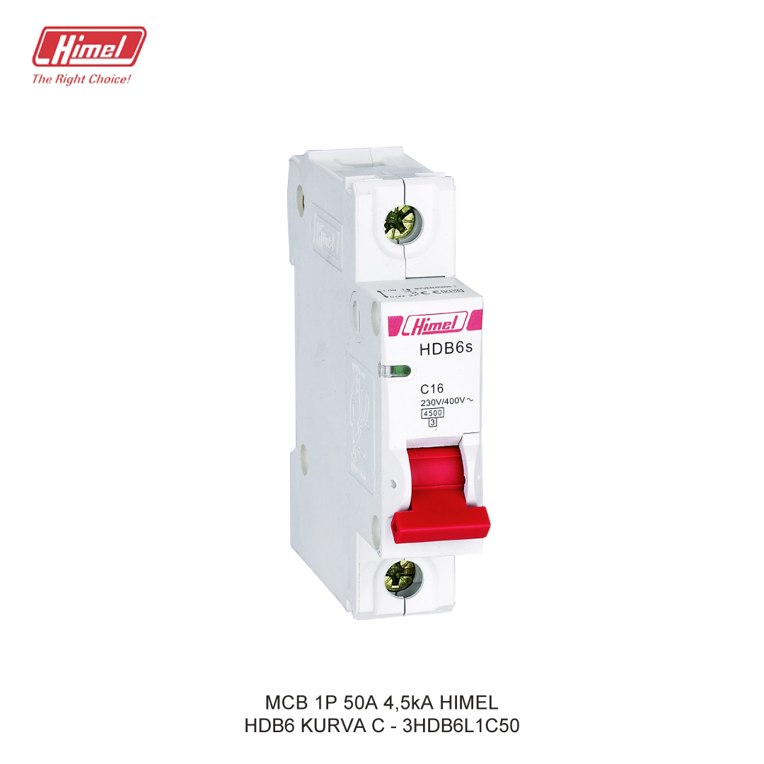 MCB HIMEL HDB6 C 1P 50A 4,5kA