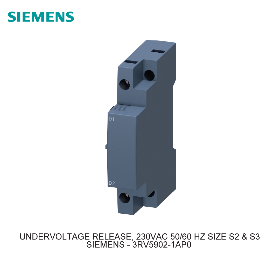 UNDERVOLTAGE RELEASE, 230VAC 50/60 HZ SIZE S2 & S3