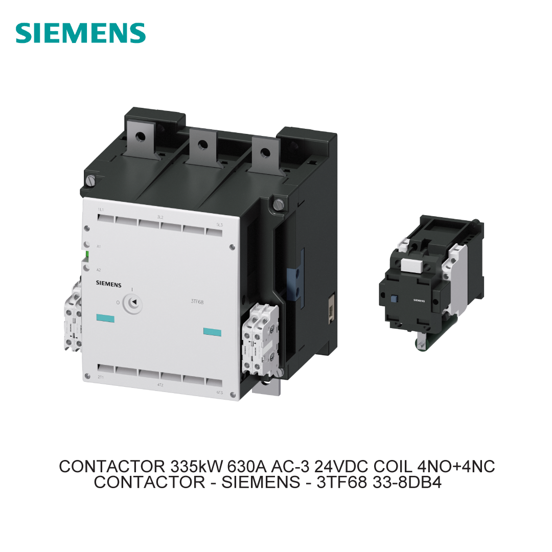CONTACTOR 335kW 630A AC-3 24VDC COIL 4NO+4NC