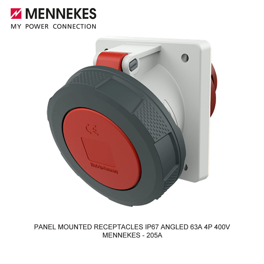 PANEL MOUNTED RECEPTACLES IP67 ANGLED 63A 4P 400V