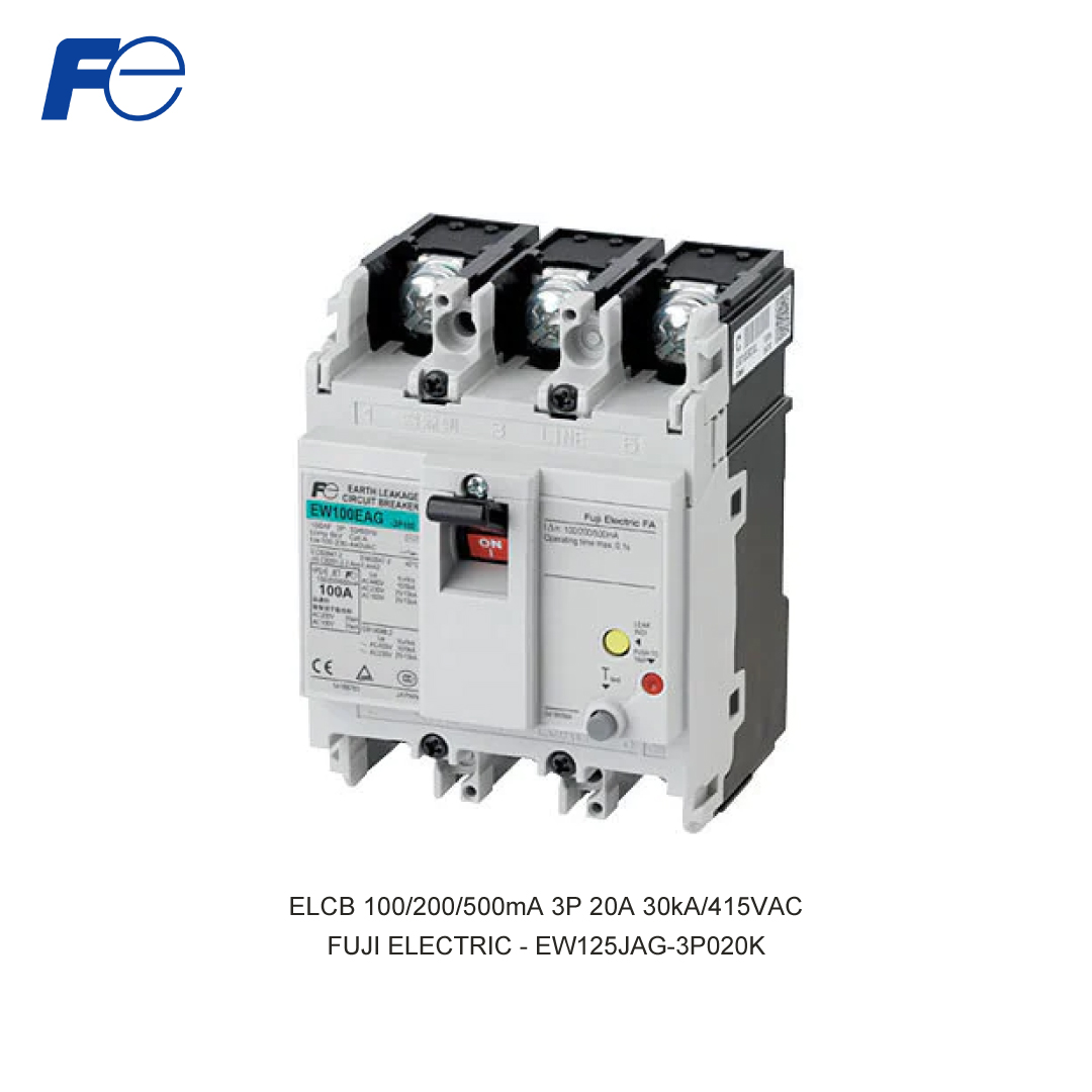 ELCB 100/200/500mA 3P 20A 30kA/415VAC