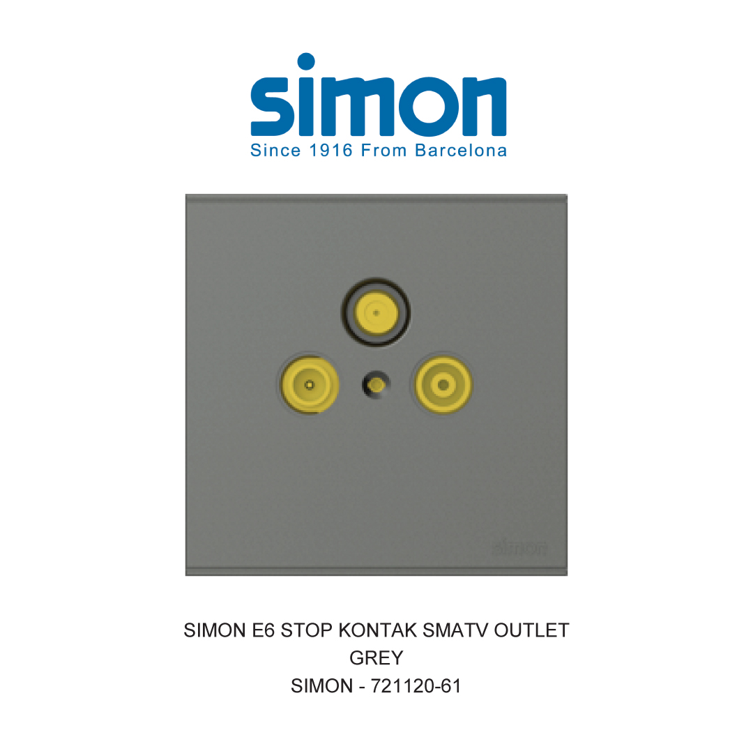 SIMON E6 SMATV OUTLET GREY